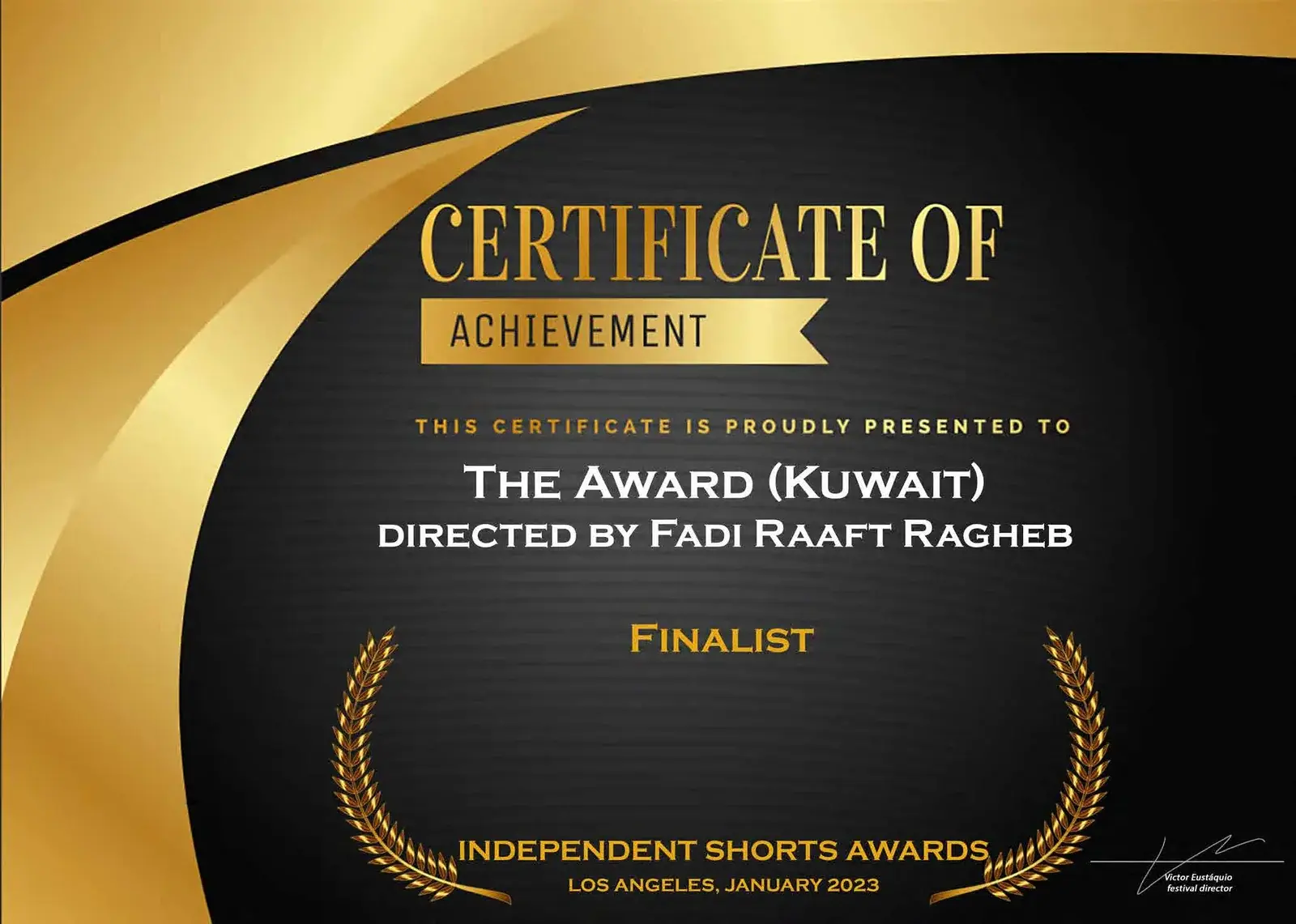 The Award finalist at Independent Shorts Awards